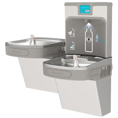 Elkay LZSTL8WSLP Enhanced ezH2O Bilevel Water Cooler with Bottle Filler Light Gray