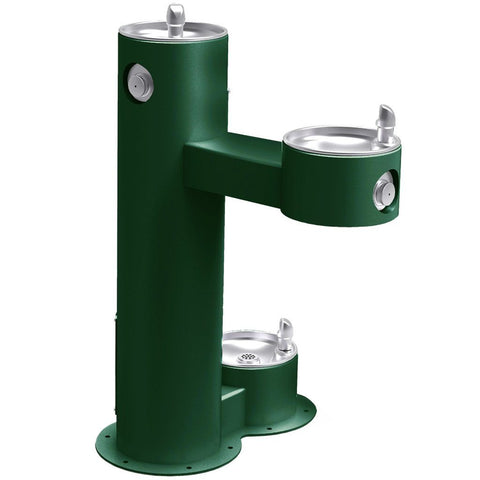 Outdoor Bi-Level ADA Pedestal Fountain with Pet Station Evergreen