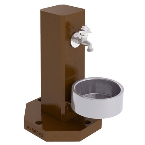 Murdock Square Pedestal Spigot with Cast Aluminum Pet Bowl