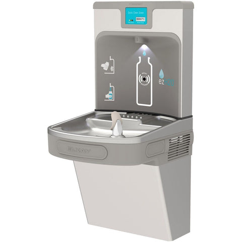 Stainless Steel Elkay Water Fountain with Filtered Bottle Filling Station