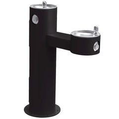 Elkay Outdoor Bi-Level ADA Pedestal Drinking Fountain Black