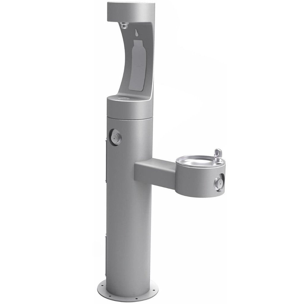 Outdoor Bi-Level EZH2O Bottle Filling Station Elkay Gray