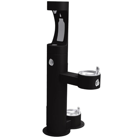 Outdoor Halsey Taylor Fountain with Bottle Filling Station & Pet Fountain Black