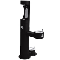 Outdoor Halsey Taylor Fountain with Bottle Filling Station & Pet Fountain Black