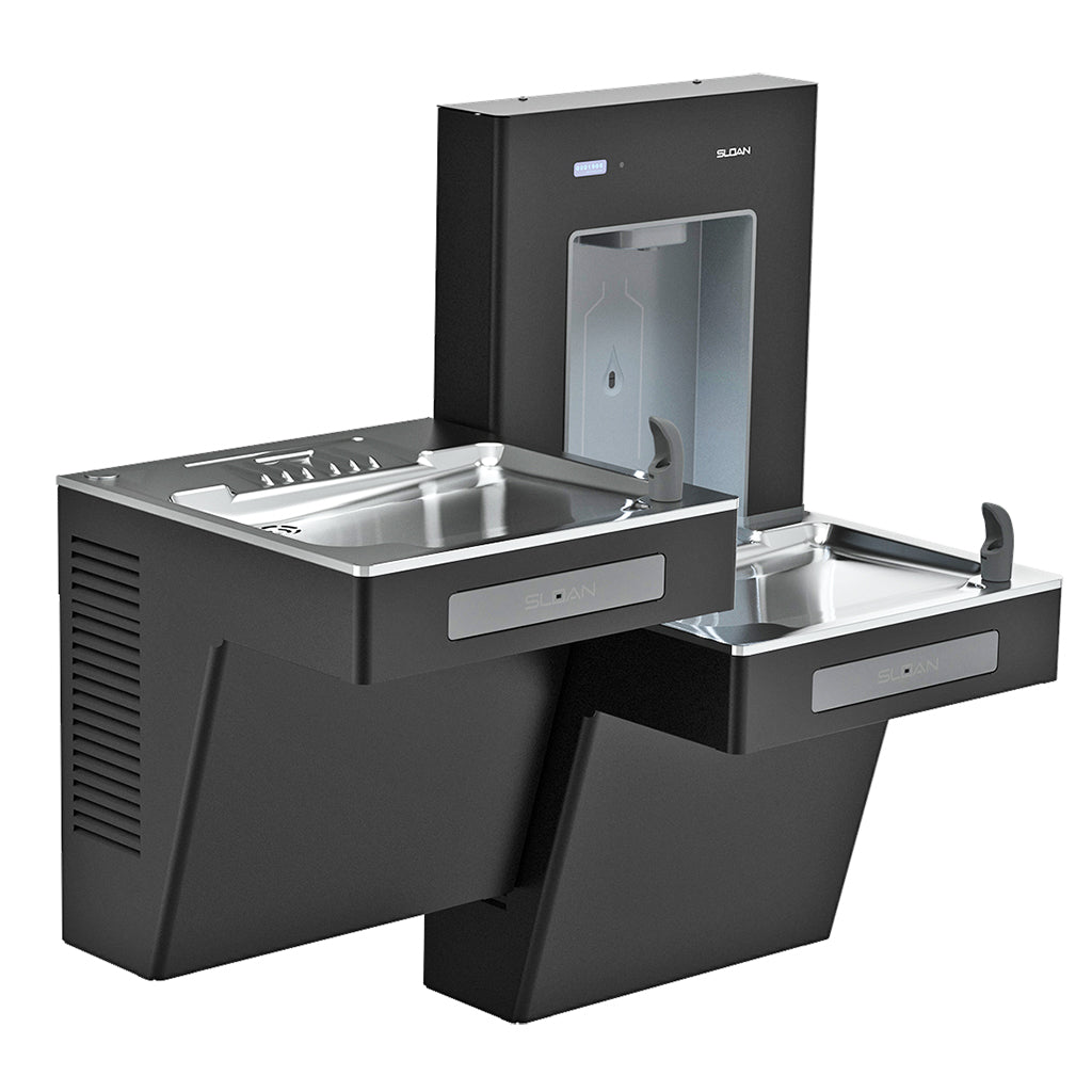 Sloan 33820030 DropSpot Bottle Filling Station with Bi-Level Water Cooler (Black Powder Coat)