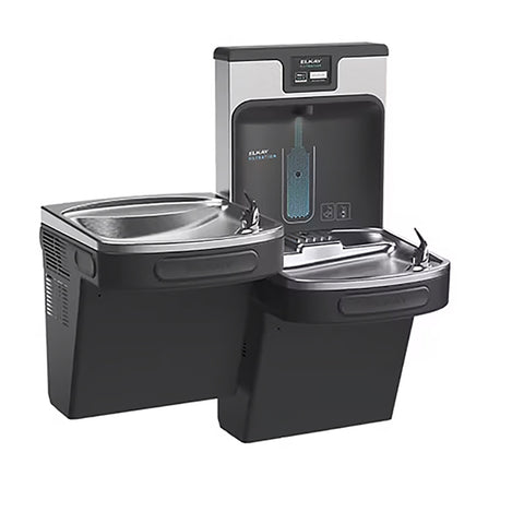 Elkay LZSTL8WSMP Enhanced ezH2O Bilevel Water Cooler with Bottle Filler Midnight Black