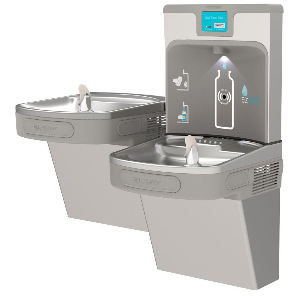 Elkay LZSTL8WSSP Enhanced ezH2O Bilevel Water Cooler with Bottle Filler  Stainless Steel