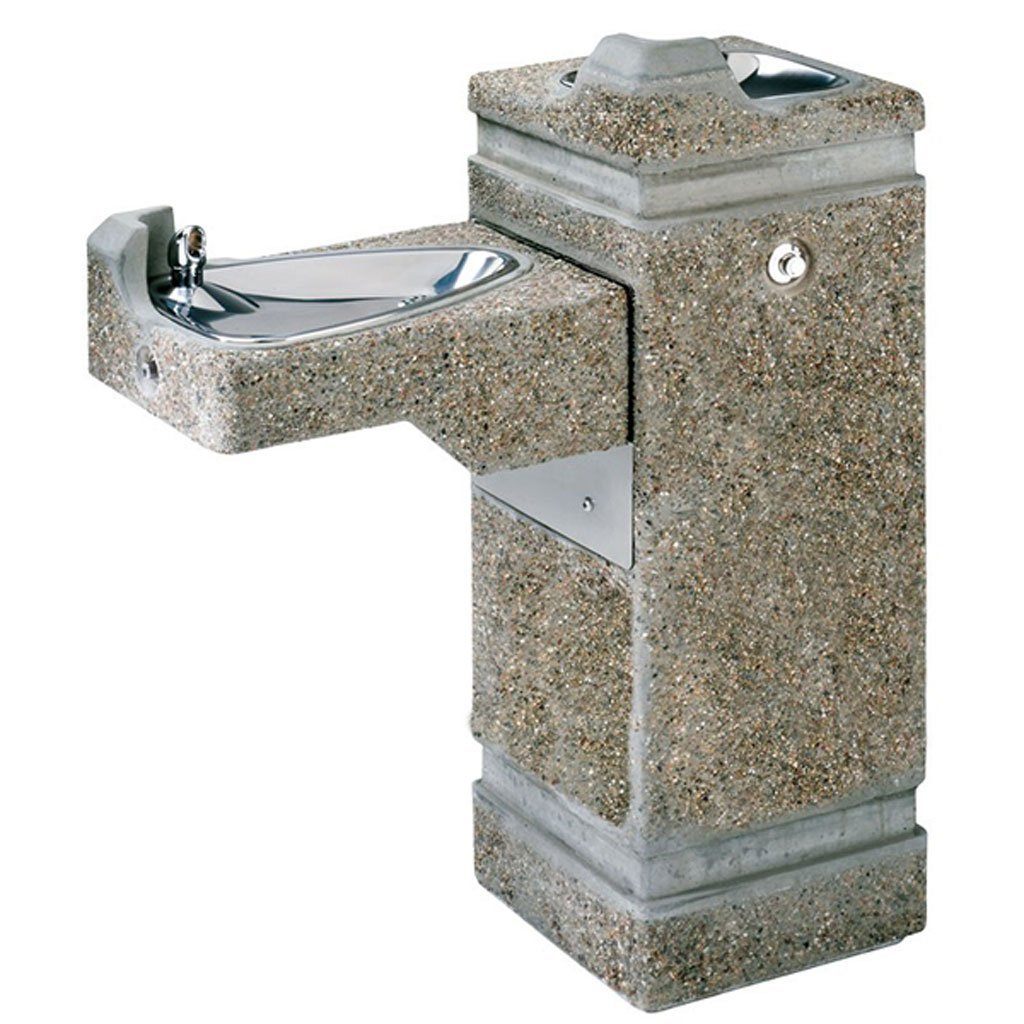 Haws Freeze-Resistant Bi-Level Outdoor Pedestal Drinking Fountain