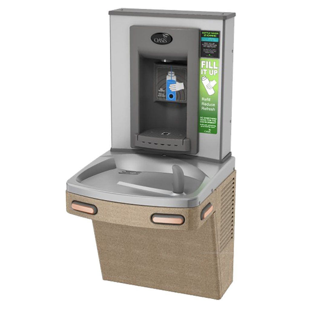 Oasis PGEBF Drinking Fountain with Sensor Bottle Filler Sandstone