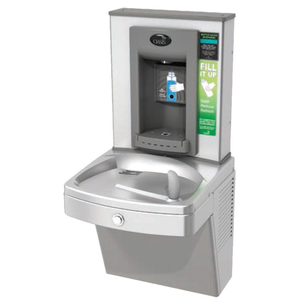 Oasis Electronic Bottle Filler with Vandal Resistant Barrier Free Water Cooler