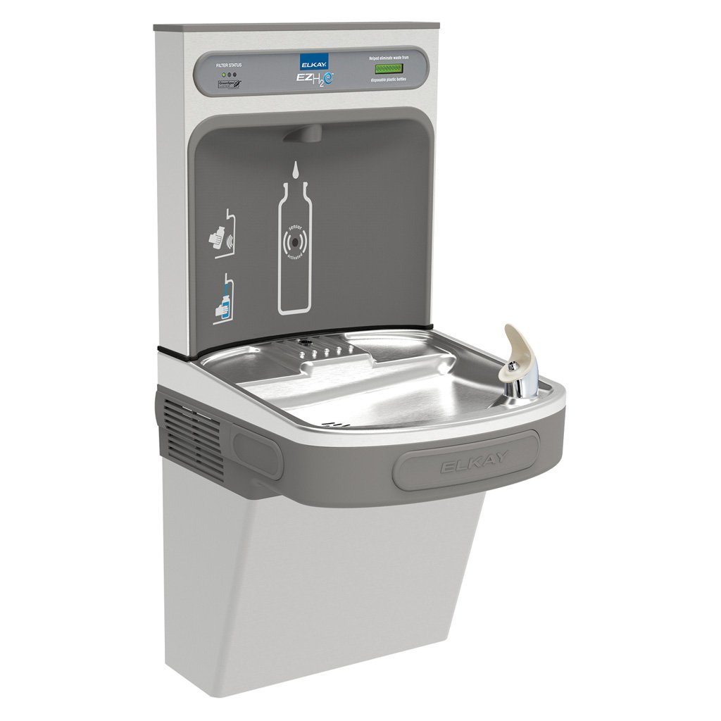 Elkay Single Filtered Water Fountain and EZH2O Bottle Filling Station