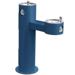 Elkay Outdoor Bi-Level ADA Pedestal Drinking Fountain Blue