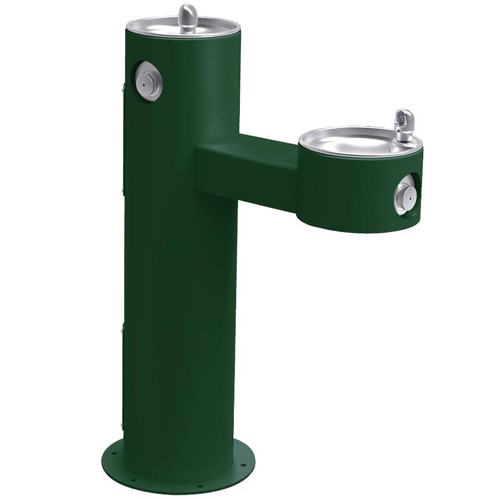 Elkay Outdoor Bi-Level ADA Pedestal Drinking Fountain Evergreen