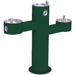 Halsey Taylor Outdoor Drinking Fountain Triple Bowl Evergreen